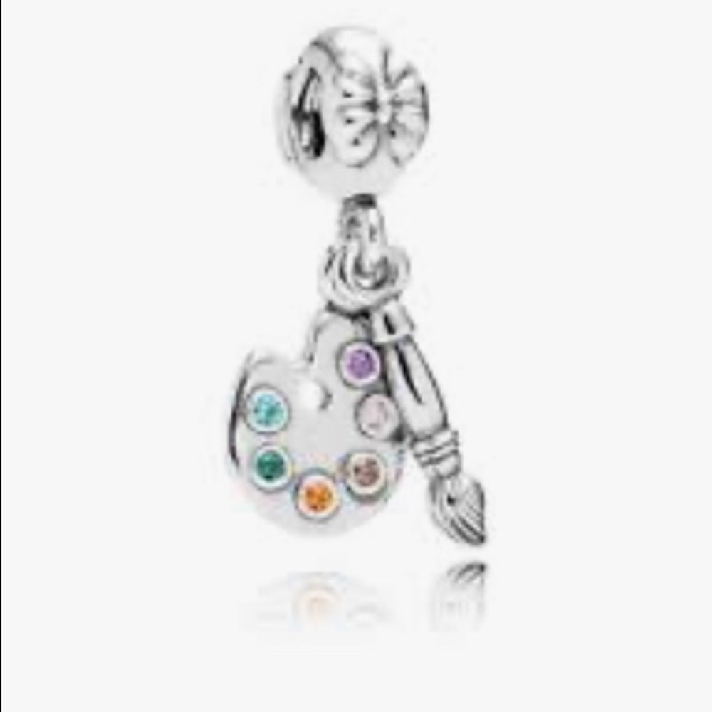 Pandora charm silver paint brush